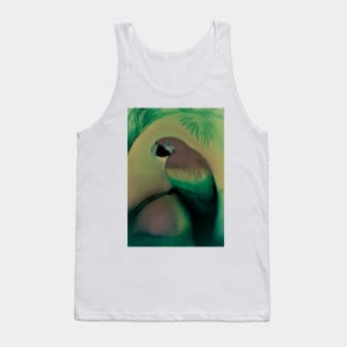 KHAKI MUTED RAINBOW TROPICAL PARROT Tank Top